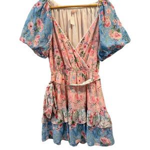 Floral Mini Dress with Puff Sleeves